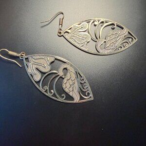 Fun Peacock Pendant Earrings